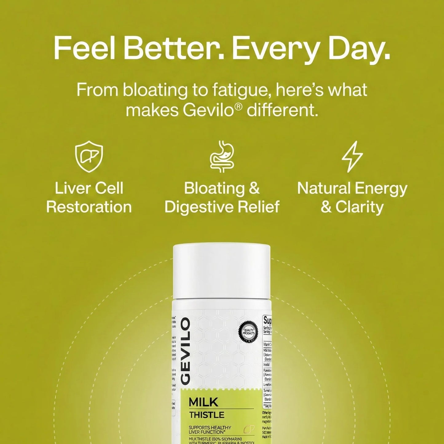 Gevilo® Milk Thistle Liver Detox & Digestive Relief